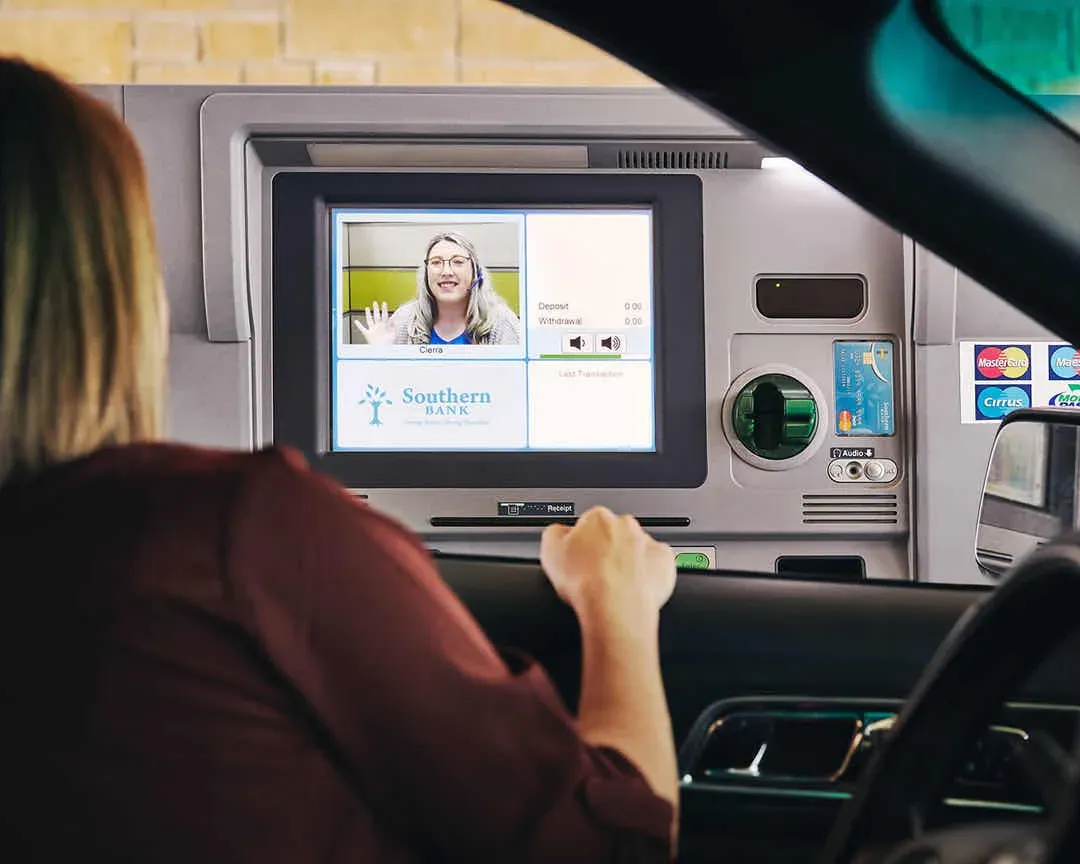 Customer using an ITM video teller